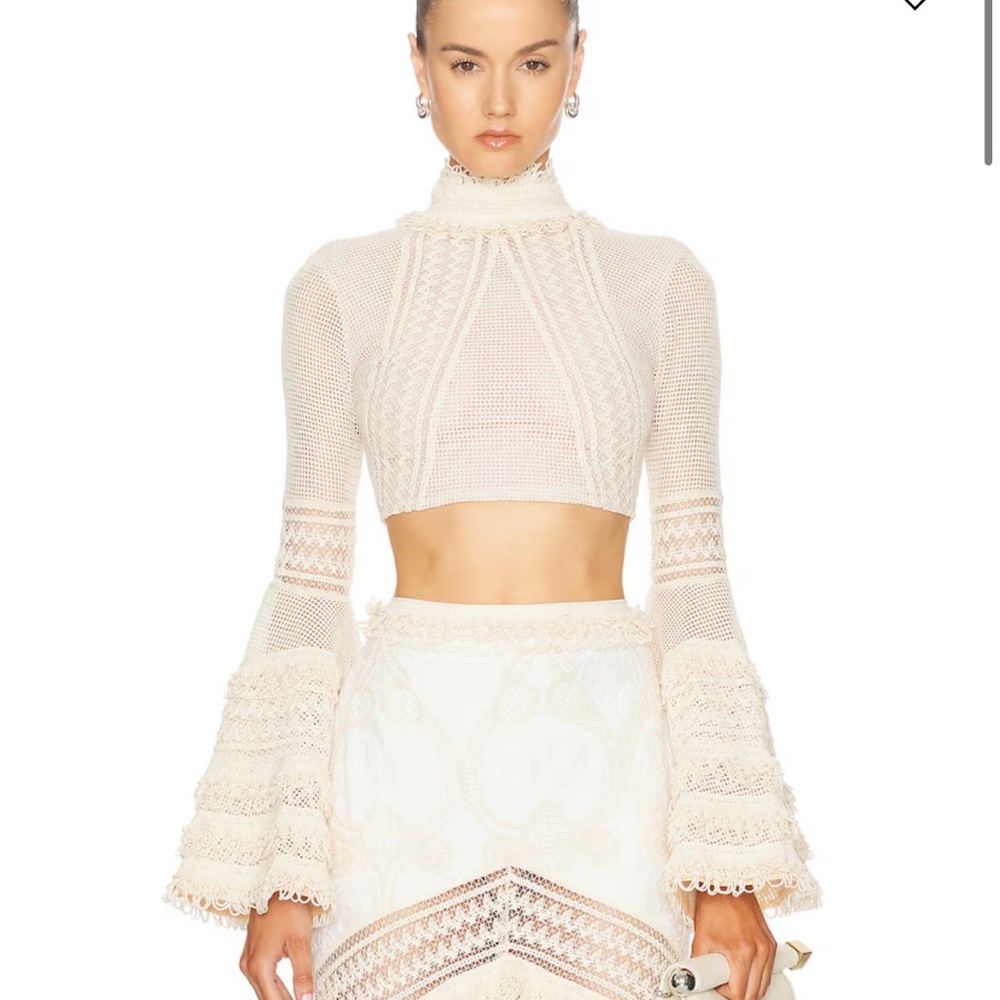 PatBO NWT Cream Lace Crop Top